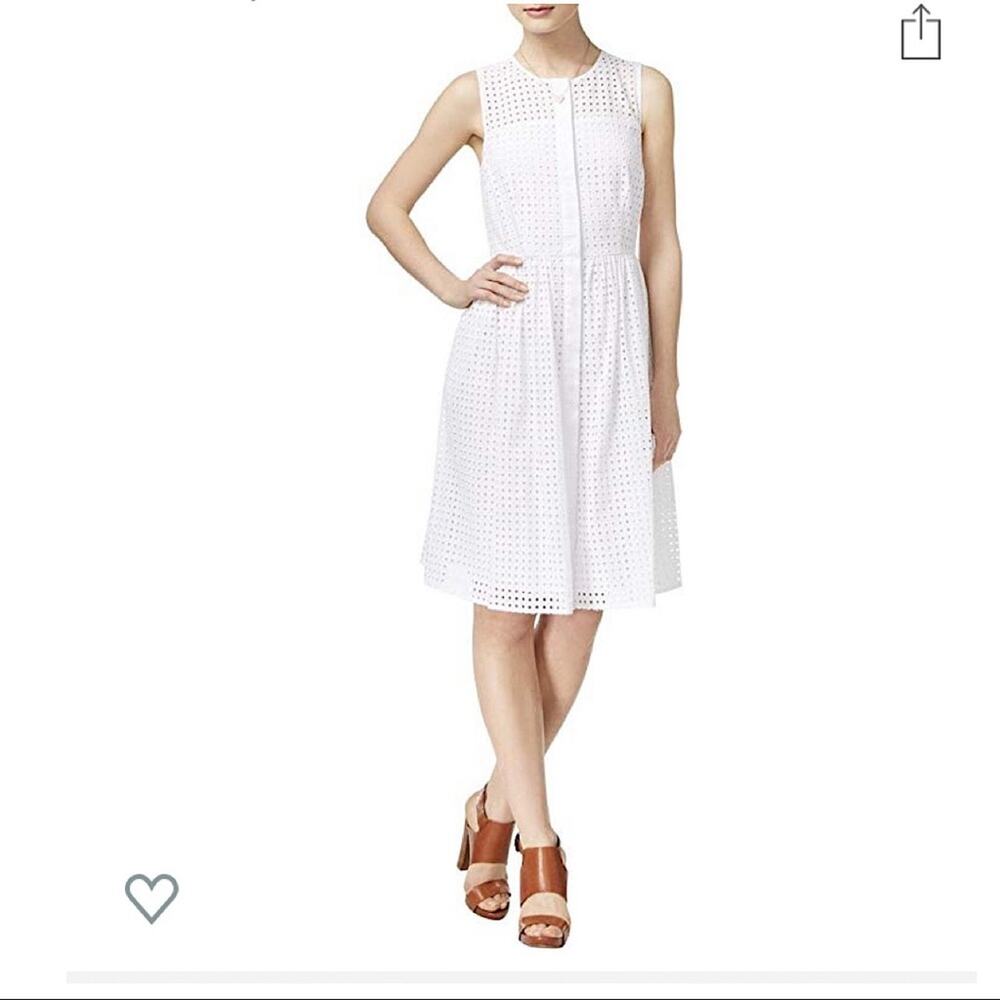 MAISON JULES‎ Womens White Eyelet Dress